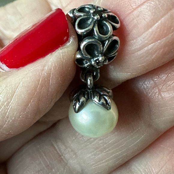 Pandora Jewelry - Pandora's Forever Bloom charm with pearl.  Retired.